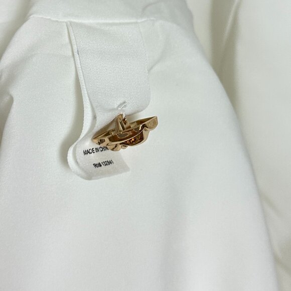 AMANDA UPRICHARD Long Sleeve Kya Romper in Ivory in Ivory Size Large - Picture 9 of 10